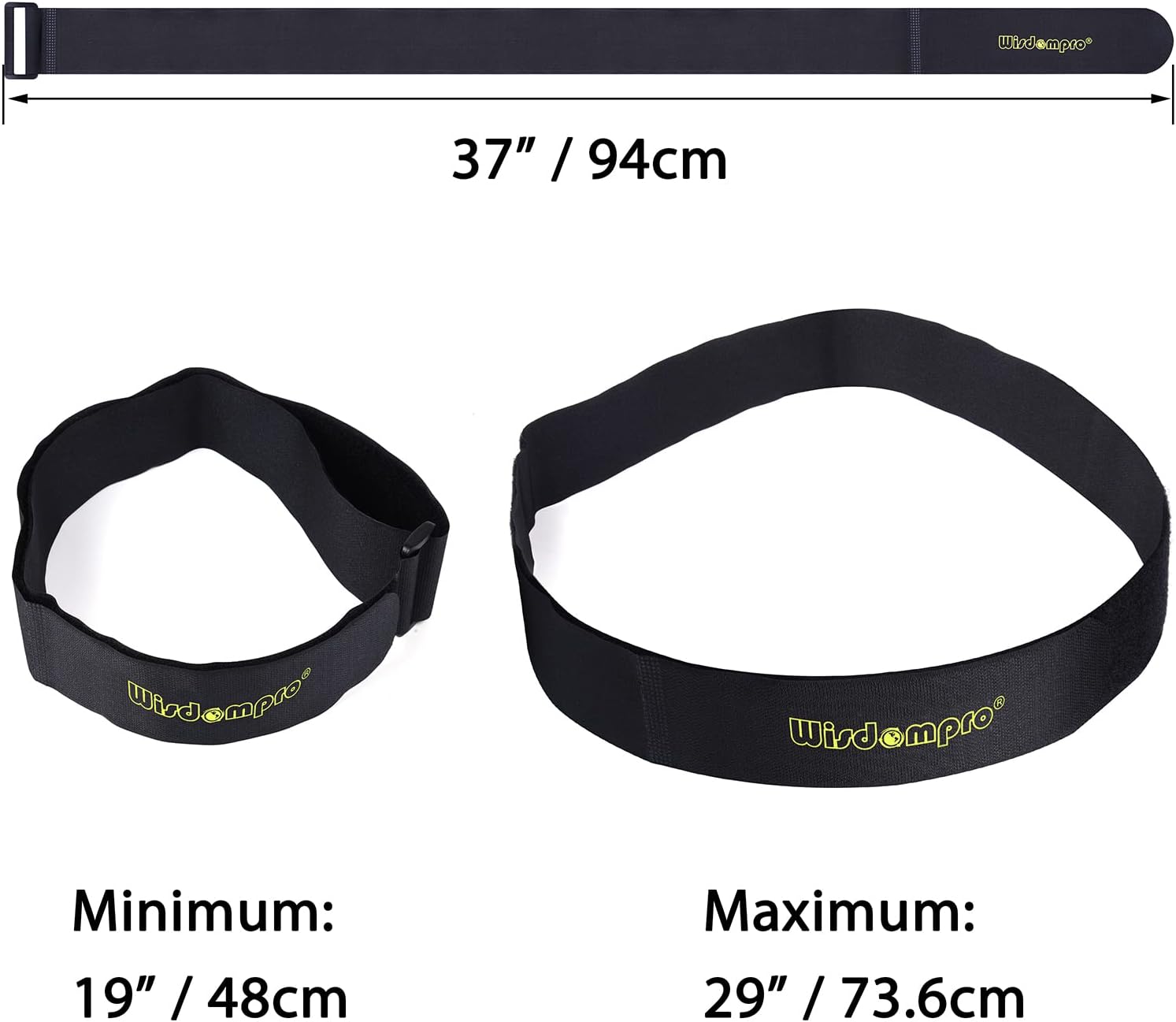 Extra Large 4 Pack 2 x 37 Inches Hook and Loop Strap, Reusable Fastening Cable Tie Down Straps by Wisdompro - Reusable, Durable Functional Cinch Cable Straps for Your Home, Office, Workspace