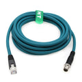 M12 8 Pin X-Code RJ45 GigE Ethernet Network Cable CAT7e for Cognex Basler Baumer Industrial Camera Sensor Barcode Reader PLC PC Router 30M