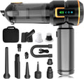 Car Vacuum Cleaner, 22000PA High Power Portable Handheld Car Vacuum & Air Duster, Mini Cordless Vacuum with LED Display, for Home, Office, Camping (Black Golden)