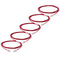 TRUECABLE Cat6 Component Rated Patch Cable, Unshielded (U/UTP), 10ft, Red, 28AWG Solid Copper, Snagless 10G High-Speed Ethernet Cable, PoE++ 4PPoE 100W, UL Listed, RoHS-3, 5 Pack