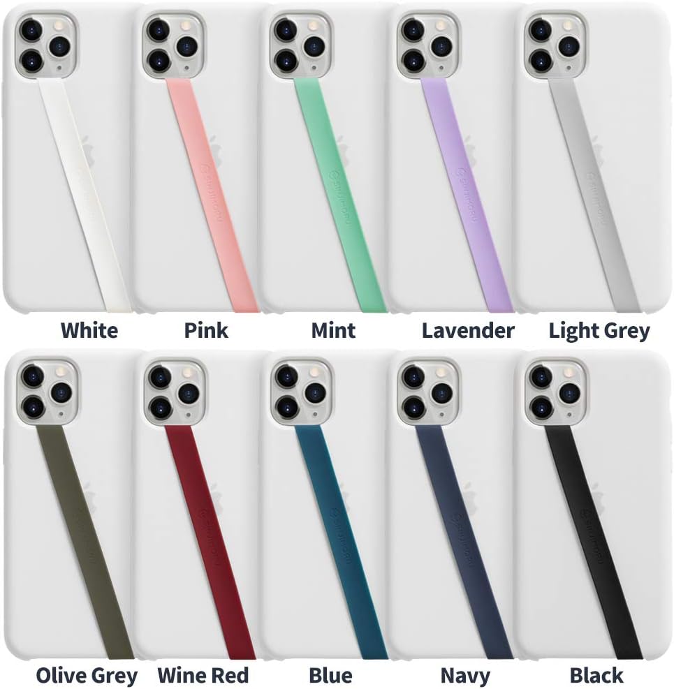 Sinjimoru Stretchable Silicone Phone Strap, Flexible and Elastic Grip Holder for iPhone & Android, Secure Phone Loops Finger Grip with Wireless Charging Support Sinji Loop Navy