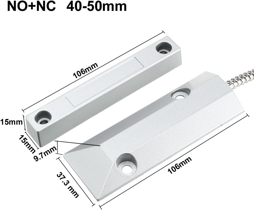 uxcell Rolling Door Contact Magnetic Reed Switch Alarm with 3 Wires for N.O./N.C. Applications OC-55