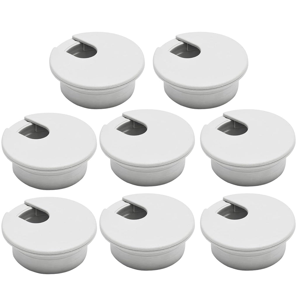 Desk Grommet 2" (50 mm), Desk Cord Hole Cover, Cable Grommet ABS Plastic, Desk Hole Grommet for Office and Home Table Cable, Detachable Cable Cord Organizer (Light Grey 8 Pcs)