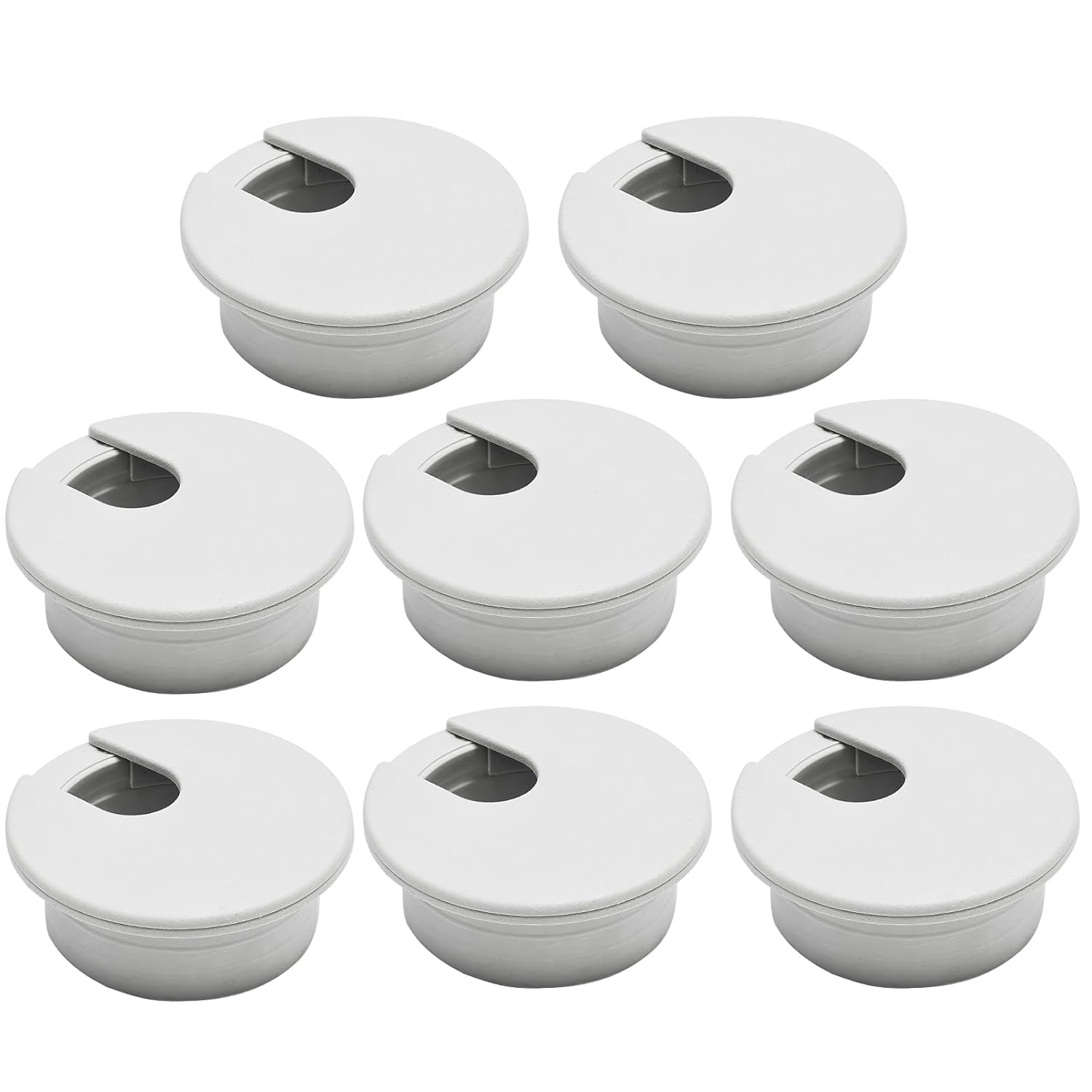 Desk Grommet 2" (50 mm), Desk Cord Hole Cover, Cable Grommet ABS Plastic, Desk Hole Grommet for Office and Home Table Cable, Detachable Cable Cord Organizer (Light Grey 8 Pcs)