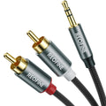 3.5mm to RCA Cable (5Feet/1.5M),3.5 mm 1/8 to RCA 2-Male Headphone Jack Adapter HiFi Sound Splitter Auxiliary Cord for Smartphone,MP3 Players,Laptops,Tablet,Speaker