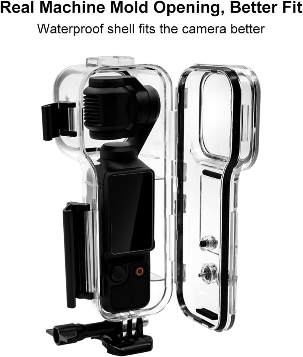 PULUZ Dive Case for DJI Osmo Pocket 3 Waterproof Case PC Protective Shell 45M/147FT Underwater Diving Housing Cover with Accessories for Osmo Pocket 3 Action Camera