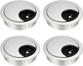 uxcell Cable Hole Cover, 2Inch/50mm Zinc Alloy Desk Wire Cord Cable Grommets Hole Cover for Office PC Desk Cable Cord Organizer, 4Pcs Silver Tone