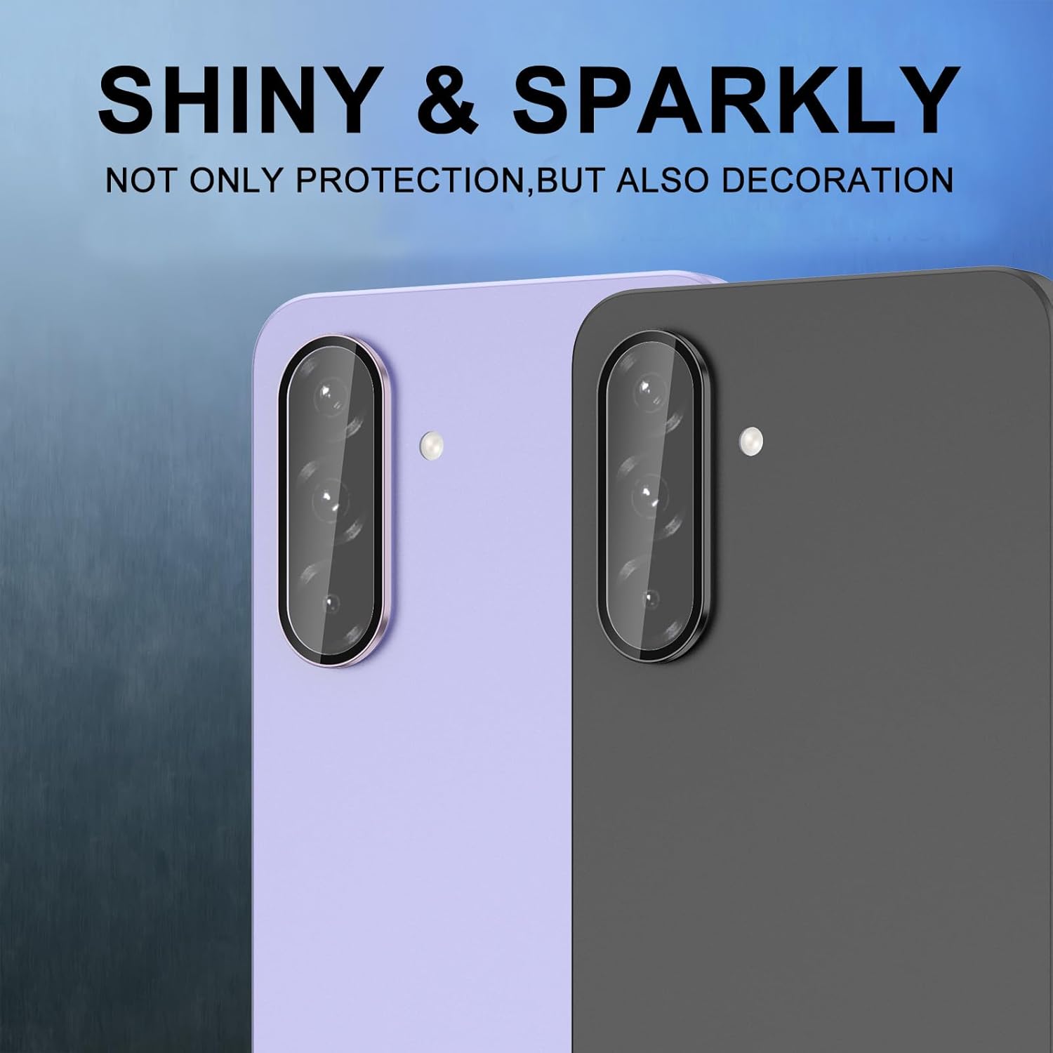 for Samsung Galaxy A36/A56 Camera Lens Protector, Individual Metal Ring Tempered Glass Lens Cover, [Strong Adsorption] Scratch Resistant Ultra-Thin HD Clear Lens Cover, 1 Set-Purple