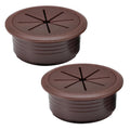 2 Pcs Desk Grommet 2-1/16" / 53 mm, Desk Hole Cover for Cables Coffee, Cable Grommet ABS Plastic, Desk Hole Grommet for Home & Office Pc, Detachable Cable Cord Organizer
