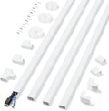 Cord Covers for Wires on Wall Extra-Long, 13.12ft TV Cord Hider Kit, Paintable Cable Management Concealer, White Cord Raceway Channel, 4 x L39in x W0.95in x H0.55in