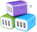 USB Charger Cubes, Wall Charger Adapter,Sicodo 3Pack Universal Travel 3.1A 3 Muti Port Plug Charging Block Compatible with iPhone 16,15,14,13,12,SE 2020,11,X,Plus,Samsung GalaxyS24,S23,S22,S21 Plus,LG
