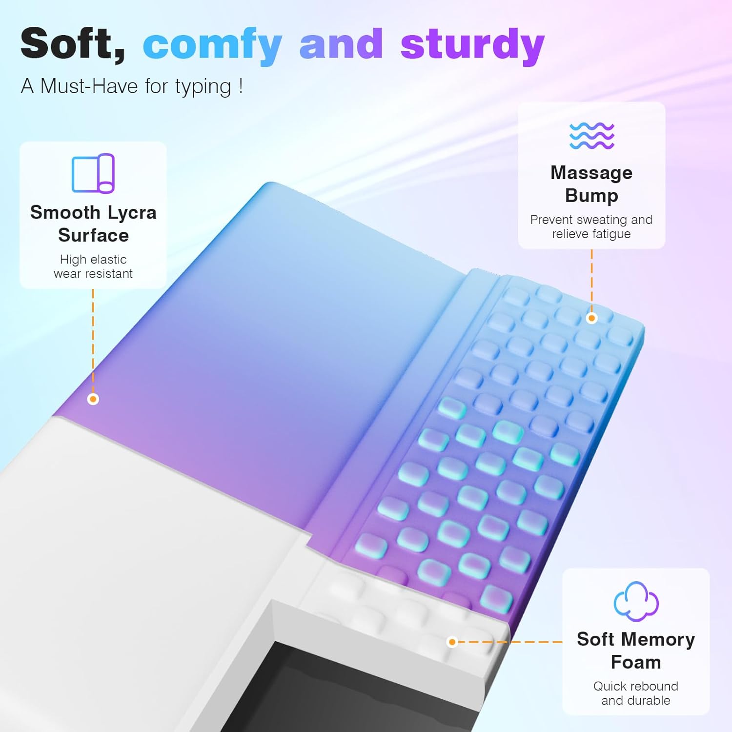 Ospelelf Ergonomic Keyboard Wrist Rest Pad Comfortable Keyboard Stand Riser Holder Pad for Office Gaming