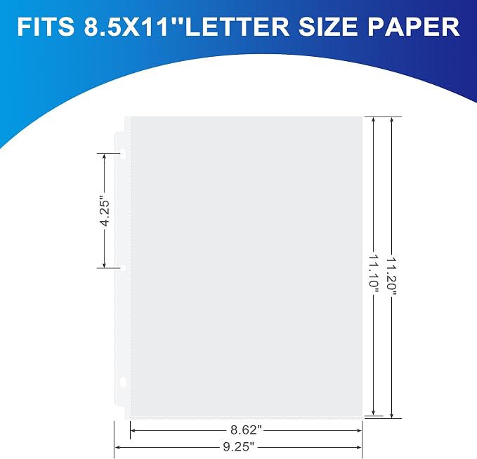 Aegero 80 Pack Clear Sheet Protectors, 8.5 x 11 inch Page Protectors - Image 2