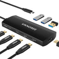 USB C Hub 8 in 1 Multiport Adapter, 3 USB 3.2 Gen 2 Ports with 10Gbps, 3 USB-A 3.0 5Gbps, 4K@60Hz HDMI, 100W PD, USBC Splitter for MacBook Pro, iPad Pro, Mac mini and More(Not Support USB-C Monitor)