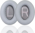 Ear Pads for Bose Quiet Comfort 35 Soft Protein Leather Replacement Earpads Ear Cushions Ear Pad for Bose QC 45/35 / 25/15 QC2 / Ae2 / Ae2i / Ae2W / Sound Link/Sound True (QC35-Gray&Gray)