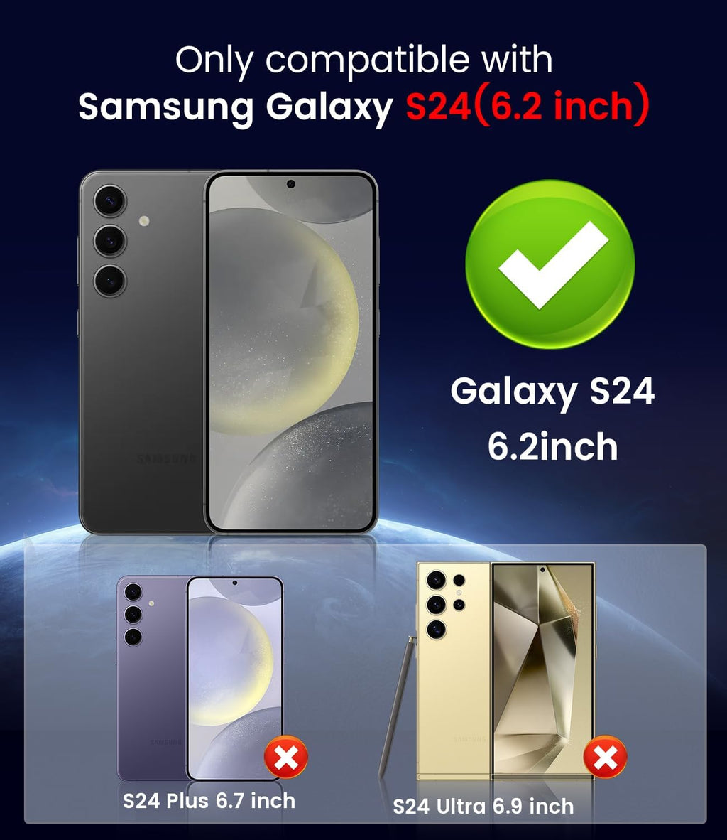 Magnetic for Samsung Galaxy S24 Case [Compatible with MagSafe][Built-in Camera Lens Protector] Slim Soft Silicone Bumper Shockproof Metallic Luster Phone Case (Black)