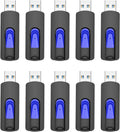 JUANWE 32GB Flash Drive 10 Pack 3.0 USB Thumb Drive Retractable Slide Memory Sticks for Computers Bulk USB Jump Drive Data Storage Pen Drive Blue
