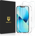 UNBREAKcable 2-Pack Screen Protector for iPhone 16e/13/13 Pro/14, Double Shatterproof Tempered Glass [Easy Installation Frame] [9H Hardness] [99.99% HD] [Case Friendly] for iPhone 6.1 inch