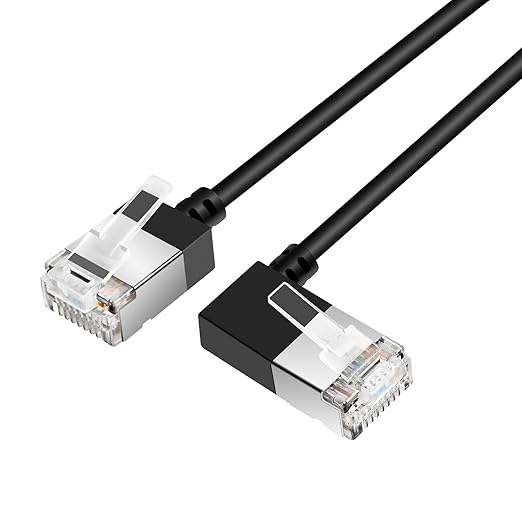 Ultra Thin Cat 6A Ethernet Cable 90° Degree Right Angled 6.6 Feet 2Pack - Image 3