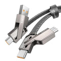 【One is Enough】 4-in-1 USB C to Micro Cable, High-Speed Charging & Fast Data Transfer,CarPlay & Android Auto Support Multi Charger Cord Combo Micro/Type C/USB A for iPhone/Samsung/iPad,5FT