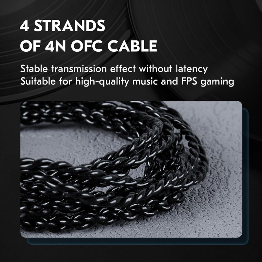 IN Ear Monitor Gaming Earbuds with MIC,CCZ DC02 IEM for Gaming Headphones,Dual Magnetic Circuit DD HIFI Earphones,Professional Earphone,Stereo Sound Earbuds,CCZ IEM Earphones with MIC(Black,With MIC)