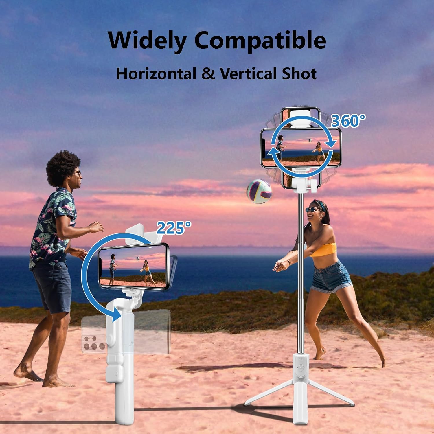 Selfie Stick Tripod, 40 in Retractable Tripod for iPhone with Wireless Remote Control & Light, Portable Phone tripods for Photograph, Live Streaming, Video Recording, Compatible with All Cellphones