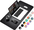 YSAGi Dual-Sided Desk Pad Protector, Waterproof Leather Desk Mat, Large Mouse Pad, Office Desk Pad Writing Pad (31.5" x 15.7", Black+Grey)