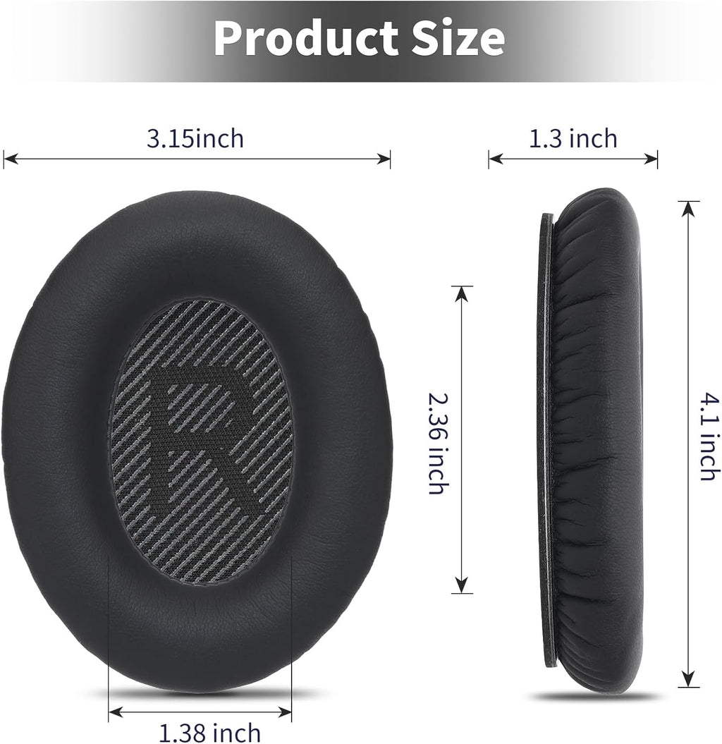 Damex Ear Cushions for Bose qc35 ii Replacement Ear Pads, Compatible with Bose QuietComfort 35 Replacement earpads, Increased Stitching,no Breakage, Protein Leather, Softly. (Black)