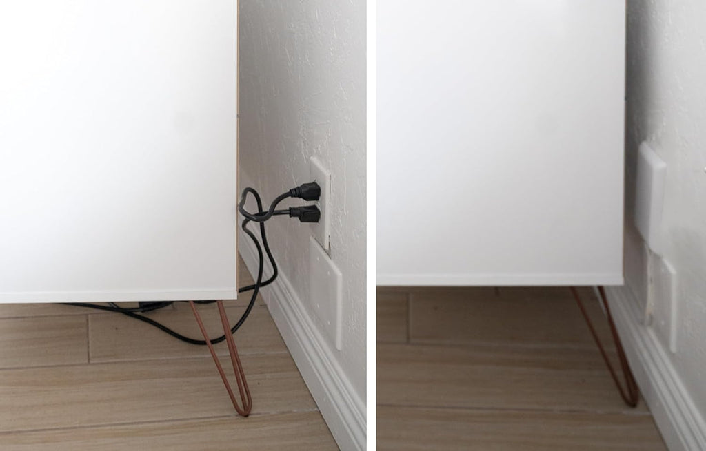 Sleek Socket Original & Patented Ultra-Thin Outlet Concealer with Cord Concealer Kit, Flat Extension Cord with Multi Outlets Power Strip, Ideal for Home Improvement, Hide Bulky and Messy Cords