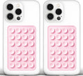 Anteel Medium-Sized Silicone Suction Phone Case Adhesive Mount, Enhanced Suction Power and Upgraded Thickened Sticky Phone Grip, Durable, Hands-Free Sticky Phone Holder, 2.28"x3.46" (LPK&LPK)