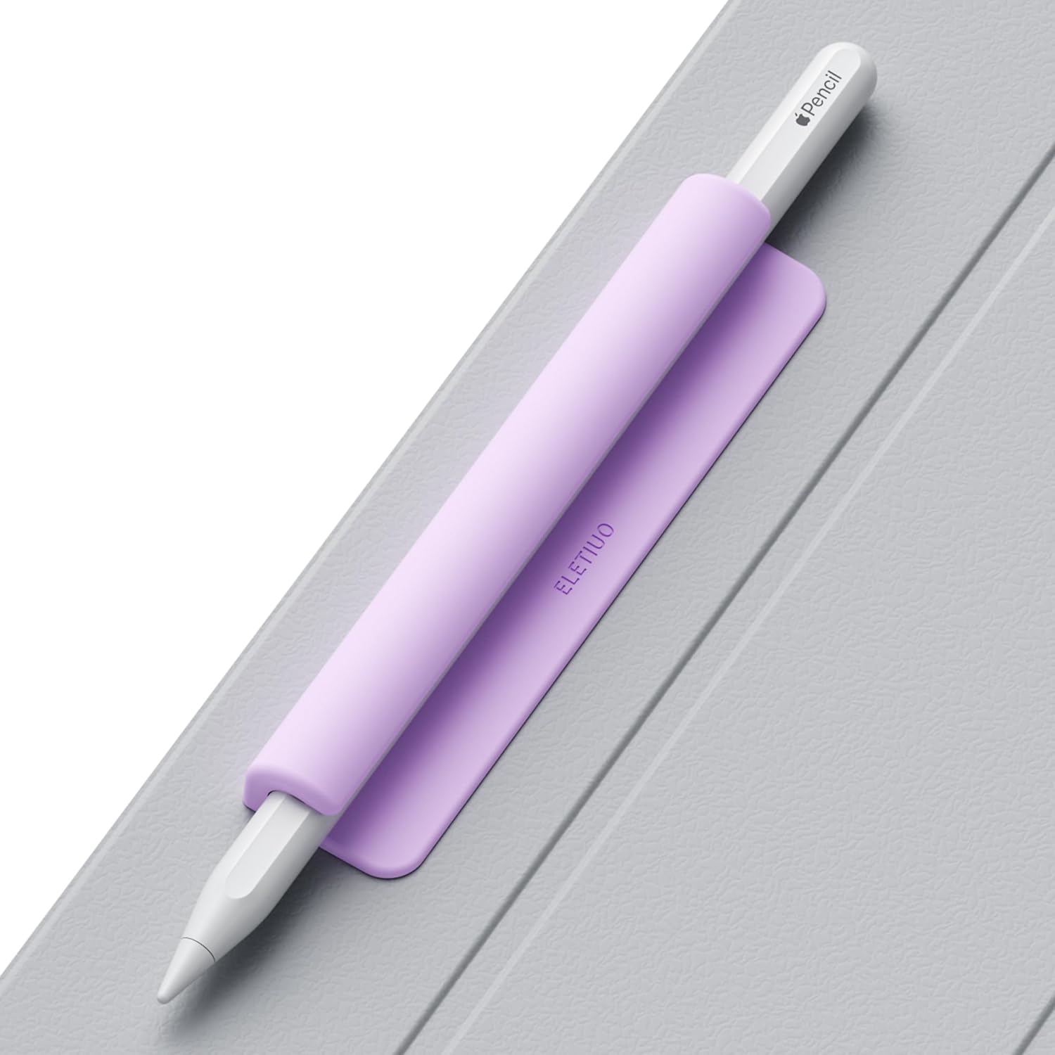 ELETIUO Silicone Pencil Holder Sleeve,Compatible with Apple Pencil (USB-C),Apple Pencil 1st/ 2nd Generation,Strong Adhesive Sticky Attached to iPad Case for Stylus Pens,Purple