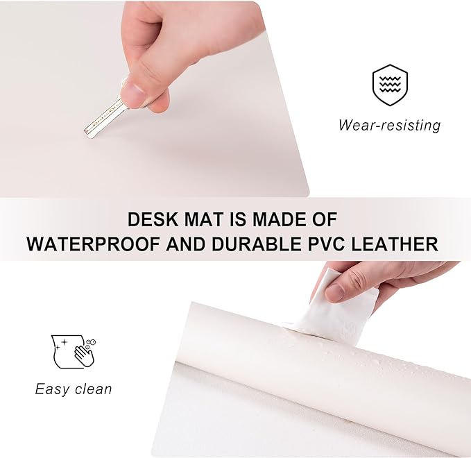 Leather Desk Pad Protector, Non-Slip Desk Pad, on-Slip PU Leather Large Mouse - Image 2