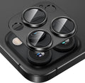 Tensea for iPhone 16 Pro/iPhone 16 Pro Max/iPhone 15 Pro/iPhone 15 Pro Max Camera Lens Protector, Metal Aluminum Alloy Tempered Glass Cover Camera Screen Protector Accessories, Case Friendly Black