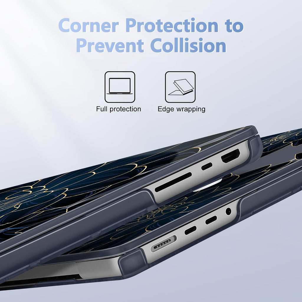 for MacBook Pro 16 inch Case 2021 2022 2023 2024 Release A3186 A3403 M4 A2991 M3 A2780 M2 A2485 M1 Pro/Max, Hard Shell Case with Screen Protector & Keyboard Cover, Flower Dahlia
