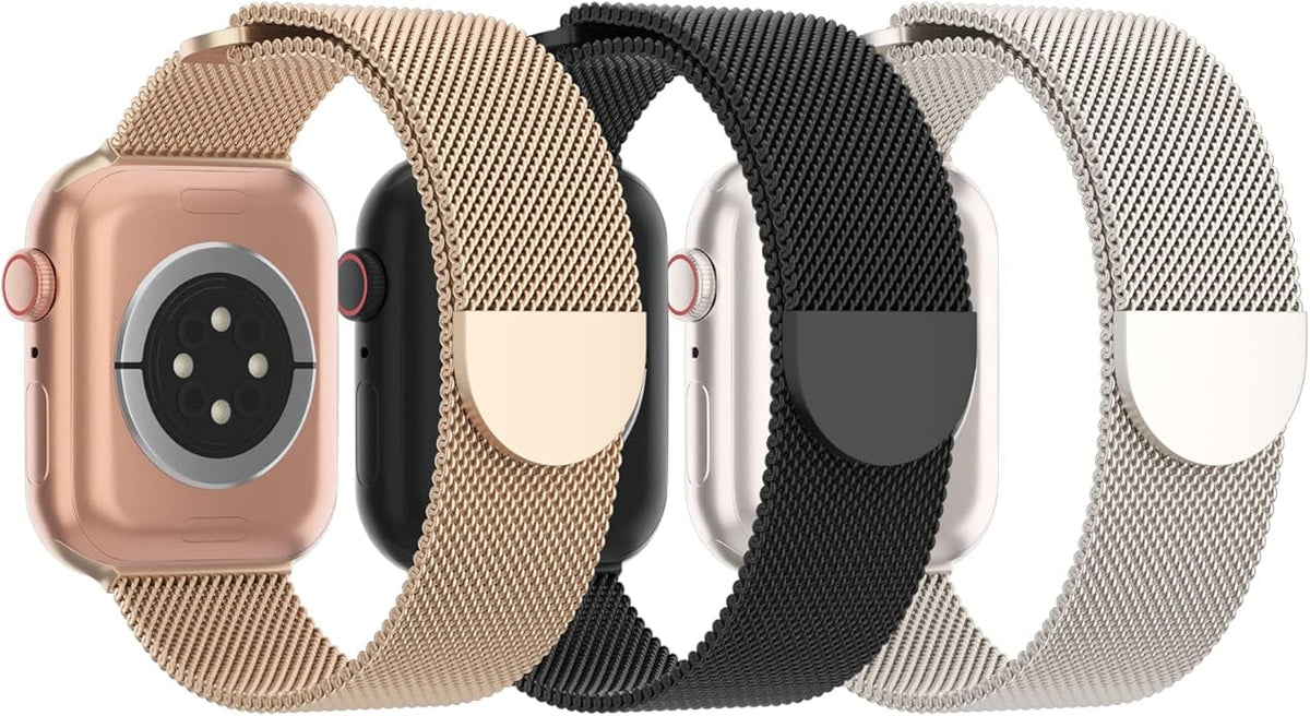 3 Pack Mesh Metal Band Compatible by Steezrd