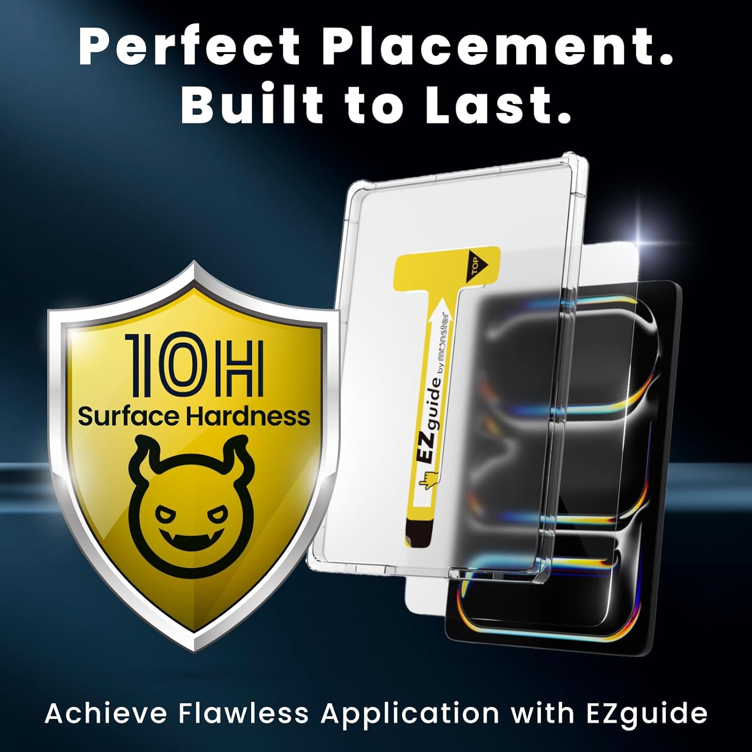 BELLEMOND Tempered Glass Screen Protector designed for iPad Pro 11" (M5, 2025/M4, 2024) - Anti Blue Light filter「EZ Guide」Alignment Kit for Flawless Installation, 10H Hardness - Designed in Japan