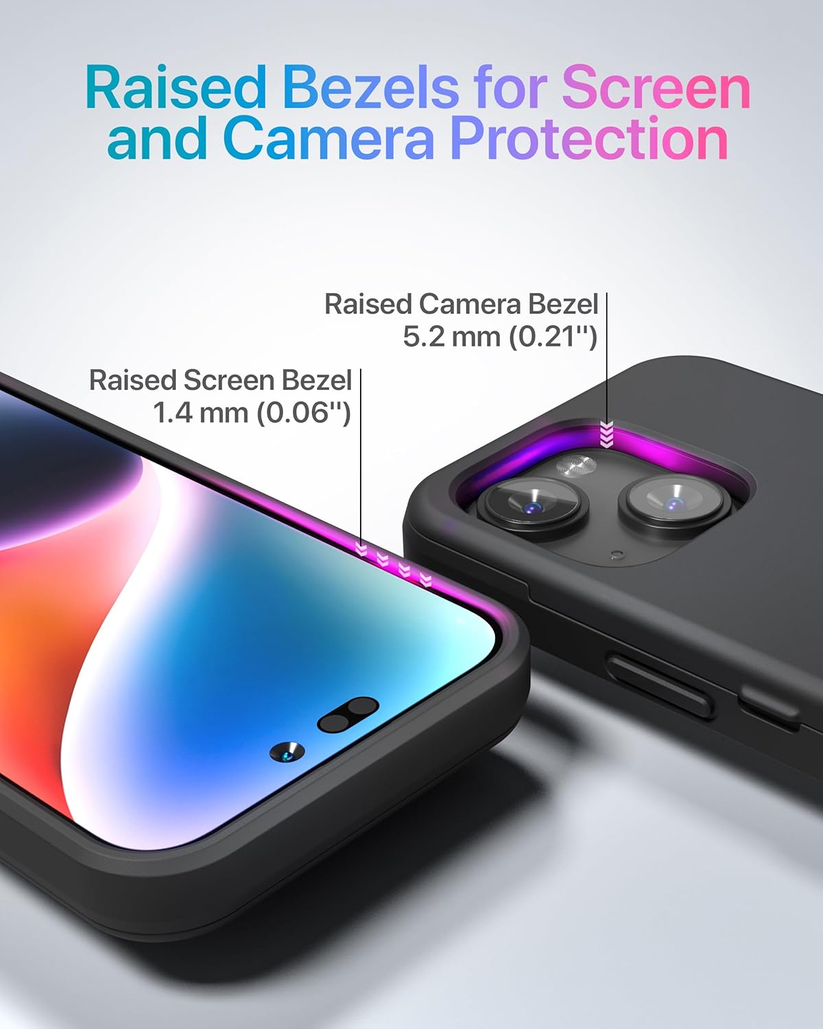 TORU CX Slim for iPhone 15 Case Wallet | Protective Shockproof Heavy Duty Cover with Hidden Card Holder & Card Slot | Mirror & Wrist Strap Included - Black