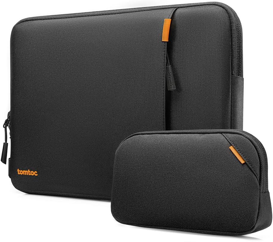 tomtoc 360 Protective Laptop Sleeve Set for 15-inch MacBook Air M4/A3241 2025, M3/A3114 M2/A2941, 15-inch MacBook Pro A1990 A1707, Dell XPS 15 Plus, Water-Resistant Laptop Case with Accessory Pouch