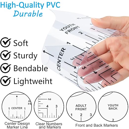 12Pcs Tshirt Ruler Guide for Vinyl Alignment, T Shirt Rulers to Center Designs - Image 7
