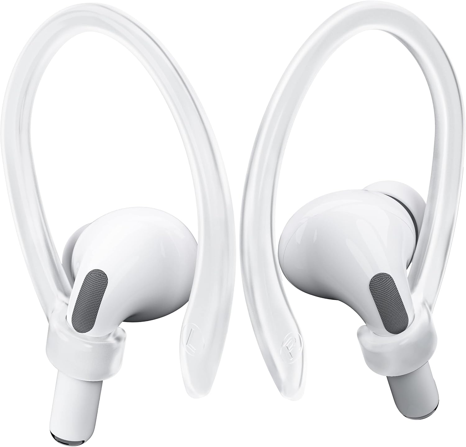 2 Pairs AirPods Ear Hooks for AirPods Pro 2, AirPods Pro, AirPods 4, 3, 2 & 1, Upgraded Anti Slip Sports Clip Hooks for AirPods 1, 2, 3, 4,Pro, Pro 2 – Transparent