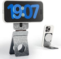 Phone Tripod Stand, Aluminum Alloy Mini Tripod Compatible with Magsafe iPhone 16/15/14/13/12 Series, Foldable Strong Magnetic Phone Stand, Mult-Angle Adjustment Selfie Stick (Mosaic Grey)