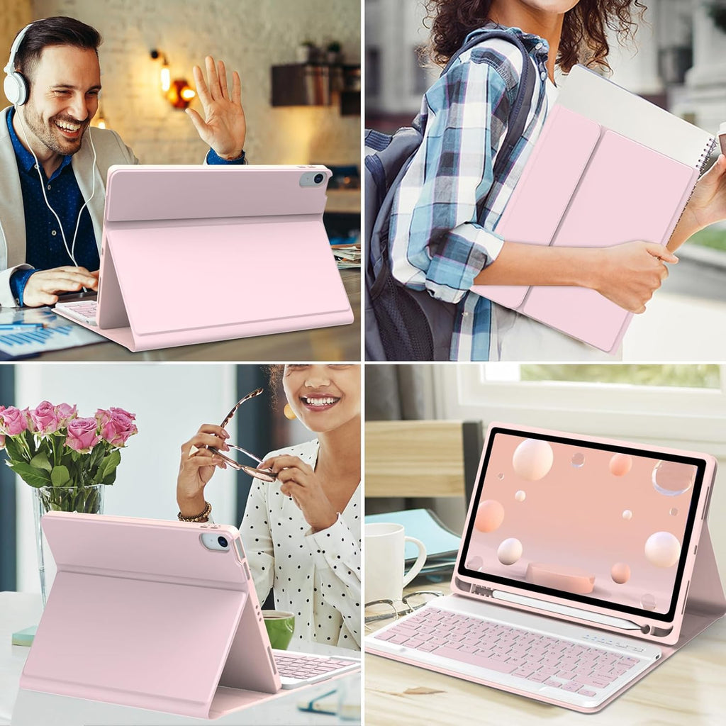 Keyboard Case for iPad Air 11-inch M3/M2/Air 5th/ 4th Generation- Detachable Bluetooth Keyboard Case with Pencil Holder - Flip Stand Cover for iPad Air 11"(2025&2024) /Air 5 2022/Air 4 2020/Pro 11 1st