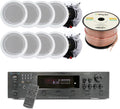 Vaiyer Home Audio System Kit, 6-Channel 6000 Watts Bluetooth Amplifier with 6.5" 10 Qty of 200 W Each in-Wall in-Ceiling Speakers & 16 AWG 500 ft. Speaker Wire - Perfect for Home, Office, Restaurants