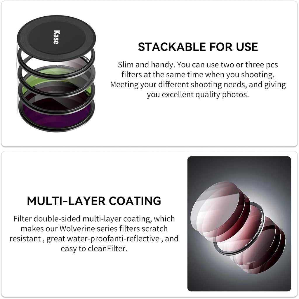 Kase Wolverine 67mm ND100000 16.5 Stop Magnetic Neutral Density Filters Incl Adapter