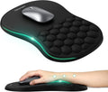 TECKNET Ergonomic Mouse Pad with Wrist Rest, Soft Mousepad with Massage Design, Memory Foam and Non-Slip PU Base for Pain Relief, Gaming Mouse Pad for Desk, Home, Office, 12x8 Inches, Black