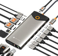 NOVOO USB C Docking Station Dual Monitor, 15 in 1 Laptop Docking Station 3 Monitors with 2 HDMI,VGA,USB C/A Ports, 100W PD, RJ45, SD/TF and Audio, Multiport Adapter for MacBook/Dell/iPhone/HP/Lenovo