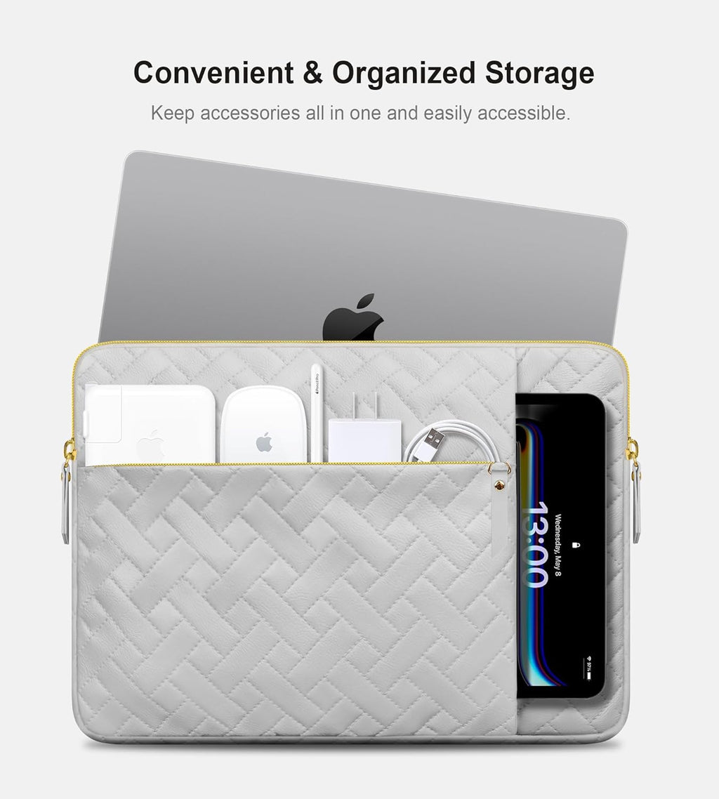 Lacdo Laptop Sleeve Case for 14 inch New MacBook Pro M4/M3/M2/M1 Chips Pro Max A3112 A3401 A3185 A2918 A2992 A2779 A2442 2024-2021, 13.8 inch Surface Laptop 7th Copilot+PC Computer Bag, Space Gray