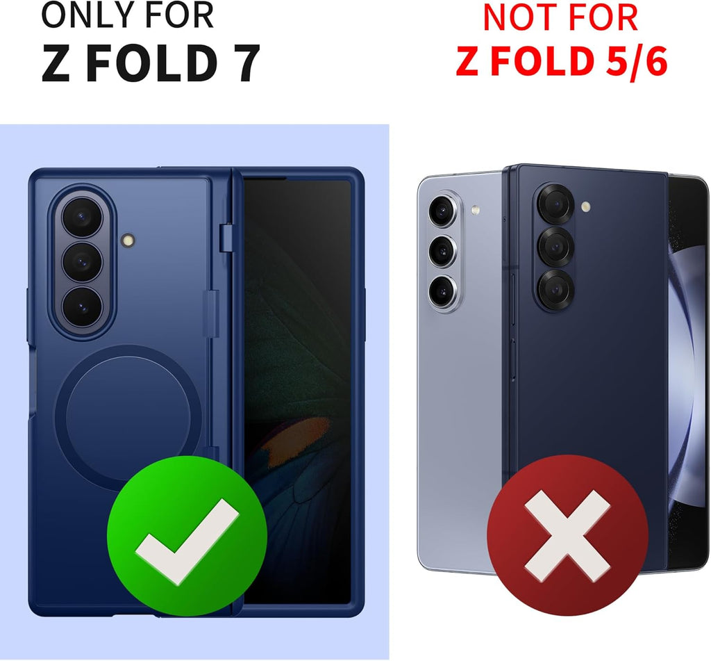 MOBOSI for Z Fold 7 Case with Privacy Screen Protector, [Compatible with Magsafe], [Built-in Kickstand & Full Body Hinge Protection] Magnetic Slim Phone Case for Samsung Galaxy Z Fold7, Blue