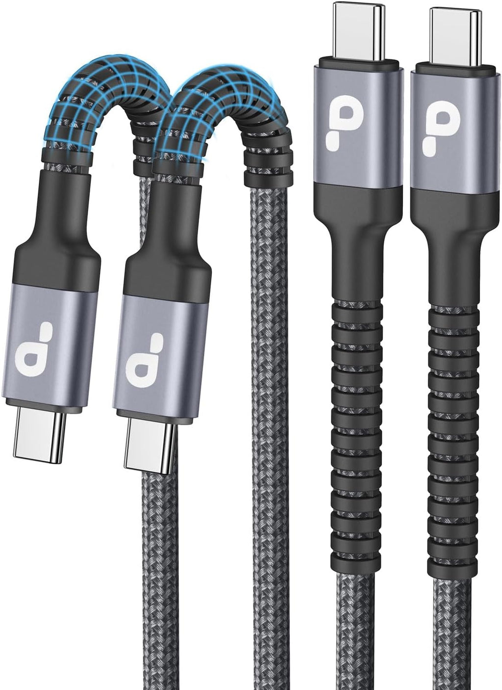 USBC Cable 6FT, 2 Pack USB-C to USB-C Cables, Type C Fast Charging Nylon Braided USBC Charger Cable Compatible with iPhone 16/15/Pro/Plus/Pro Max/Samsung Galaxy S23/LG/Switch