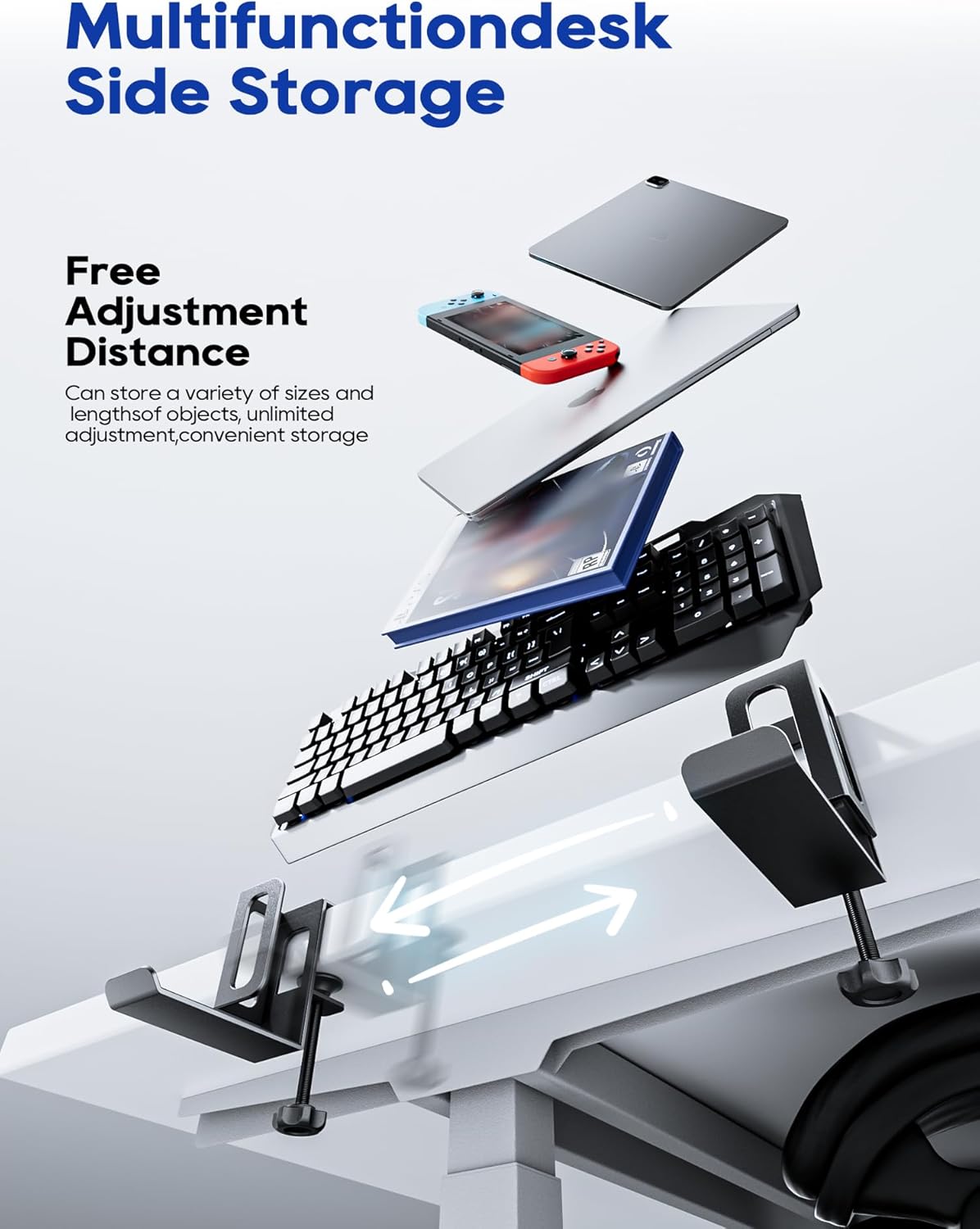NODOCA Desk Side Storage for Laptop(White), P01-US-W